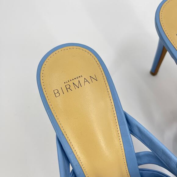 Alexandre Birman | Solange Intreccio 85 Blue Woven Leather Mules 40 / US 10 - Picture 12 of 16